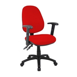 Vantage 100 2 lever PCB operators chair with adjustable arms - red
