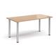 Rectangular silver radial leg meeting table 1600mm x 800mm - beech