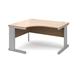 Vivo left hand ergonomic desk 1400mm - silver frame, beech top