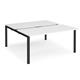 Adapt sliding top back to back desks 1600mm x 1600mm - black frame, white top