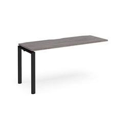 Adapt add on unit single 1600mm x 600mm - black frame, grey oak top