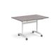 Rectangular deluxe fliptop meeting table with white frame 1200mm x 800mm - grey oak