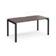 Adapt single desk 1600mm x 800mm - black frame, walnut top