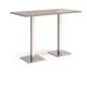 Brescia rectangular poseur table with flat square brushed steel bases 1600mm x 800mm - barcelona walnut