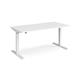 Elev8 Mono straight sit-stand desk 1600mm x 800mm - white frame, white top