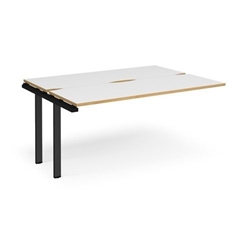 Adapt add on unit single 1600mm x 1200mm - black frame, white top with oak edging