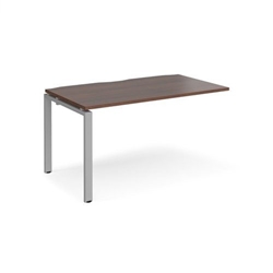 Adapt add on unit single 1400mm x 800mm - silver frame, walnut top