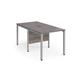 Maestro 25 back to back straight desks 800mm x 1600mm - silver bench leg frame, grey oak top