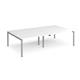 Adapt double back to back desks 2800mm x 1600mm - silver frame, white top