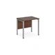 Maestro 25 straight desk 800mm x 600mm - silver bench leg frame, walnut top