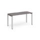 Adapt single desk 1400mm x 600mm - silver frame, grey oak top