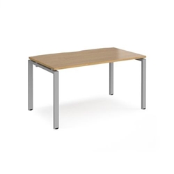 Adapt single desk 1400mm x 800mm - silver frame, oak top