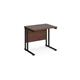 Maestro 25 straight desk 800mm x 600mm - black cantilever leg frame, walnut top