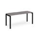 Adapt single desk 1600mm x 600mm - black frame, grey oak top