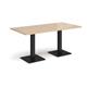 Brescia rectangular dining table with flat square black bases 1600mm x 800mm - kendal oak