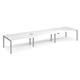 Adapt sliding top triple back to back desks 4800mm x 1200mm - silver frame, white top