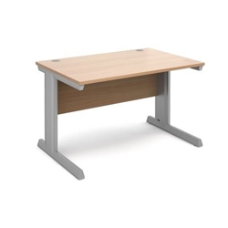 Vivo straight desk 1200mm x 800mm - silver frame, beech top