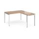 Adapt desk 1400mm x 800mm with 800mm return desk - white frame, beech top