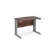 Vivo straight desk 1000mm x 600mm - silver frame, walnut top