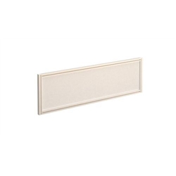 Straight glazed desktop screen 1200mm x 380mm - polar white with white aluminium frame