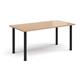 Rectangular black radial leg meeting table 1600mm x 800mm - beech
