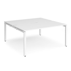Adapt back to back desks 1600mm x 1600mm - white frame, white top
