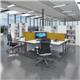 Contract 25 right hand ergonomic desk with 2 drawer pedestal and graphite cantilever leg 1800mm - white top