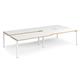 Adapt sliding top double back to back desks 3200mm x 1600mm - white frame, white top with oak edging