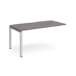 Adapt add on unit single 1600mm x 800mm - silver frame, grey oak top