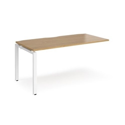 Adapt add on unit single 1600mm x 800mm - white frame, oak top