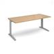 TR10 straight desk 1800mm x 800mm - silver frame, oak top