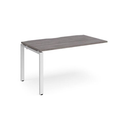 Adapt add on unit single 1400mm x 800mm - white frame, grey oak top