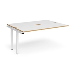 Adapt sliding top add on unit single 1600mm x 1200mm - white frame, white top with oak edging