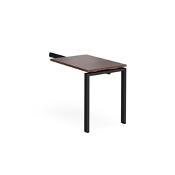 Adapt add on unit single return desk 800mm x 600mm - black frame, walnut top