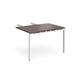 Adapt add on unit double return desk 800mm x 1200mm - white frame, walnut top