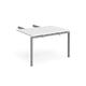 Adapt add on unit double return desk 800mm x 1200mm - silver frame, white top