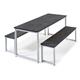 Otto benching solution dining table 1800mm wide - silver frame, kendal oak top