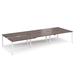 Adapt sliding top triple back to back desks 4200mm x 1600mm - white frame, walnut top