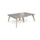 Fuze double back to back desks 2400mm x 1600mm with oak legs - white underframe, grey oak top