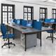 Maestro 25 left hand wave desk 1600mm wide - black bench leg frame, beech top