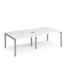 Adapt sliding top double back to back desks 2400mm x 1200mm - silver frame, white top