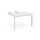 Adapt add on unit double return desk 800mm x 1200mm - white frame, white top
