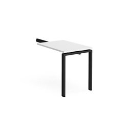 Adapt add on unit single return desk 800mm x 600mm - black frame, white top