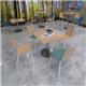 Pisa rectangular dining table with round chrome bases 1800mm x 800mm - grey oak