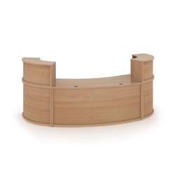 Denver large curved complete reception unit - beech