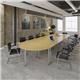 Rectangular chrome radial leg meeting table 1600mm x 800mm - barcelona walnut