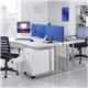 Momento straight desk 800mm x 800mm - silver cantilever frame, white top