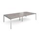 Adapt double back to back desks 3200mm x 1600mm - silver frame, grey oak top