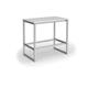 Otto Poseur benching solution dining table 1200mm wide - silver frame, white top