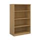 Deluxe bookcase 1600mm high with 3 shelves - oak